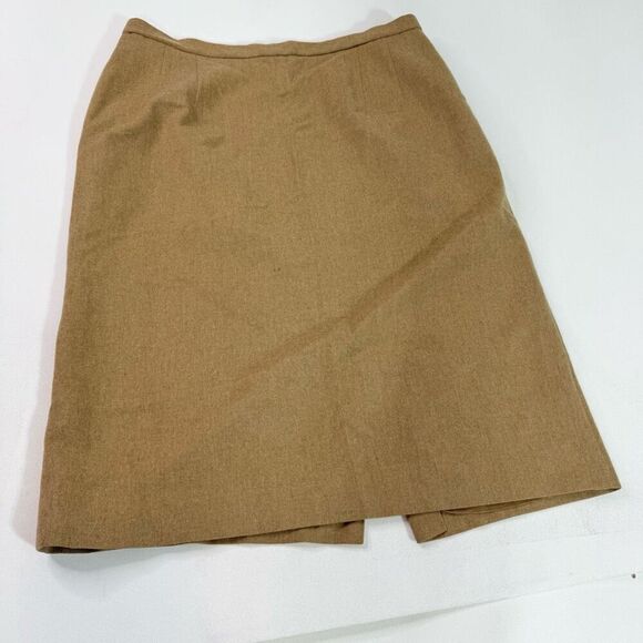 VTG Pendleton Pencil Skirt Womens 16 Virgin Wool Camel Tan  Preppy Old Money - Picture 1 of 9
